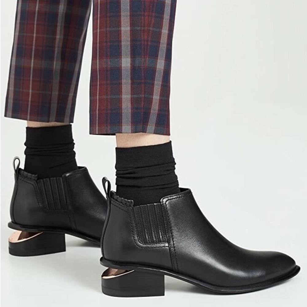 Alexander Wang Kori cut out boot black leather and chrome sz 37 Host Pick!! - Picture 7 of 8
